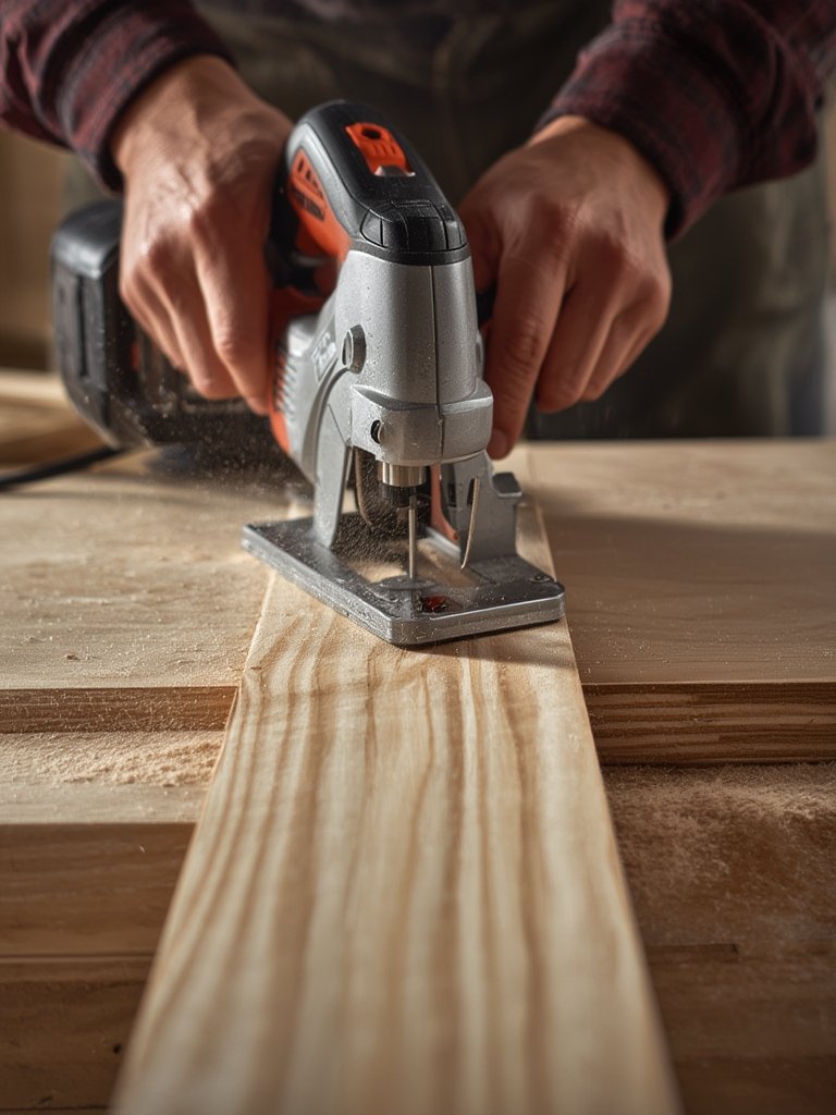 cordless jigsaw in action