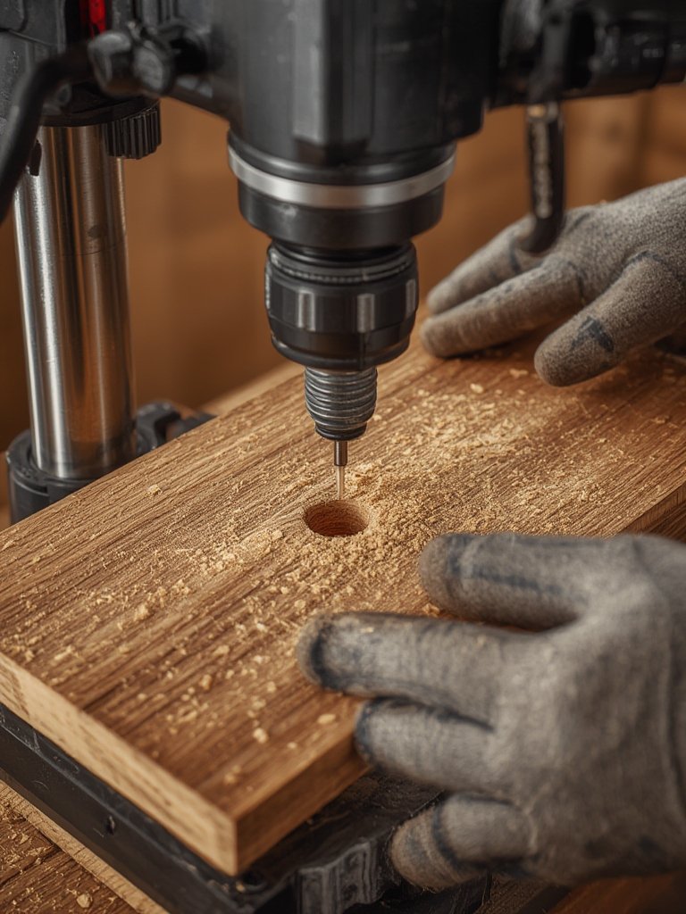 drill press in action