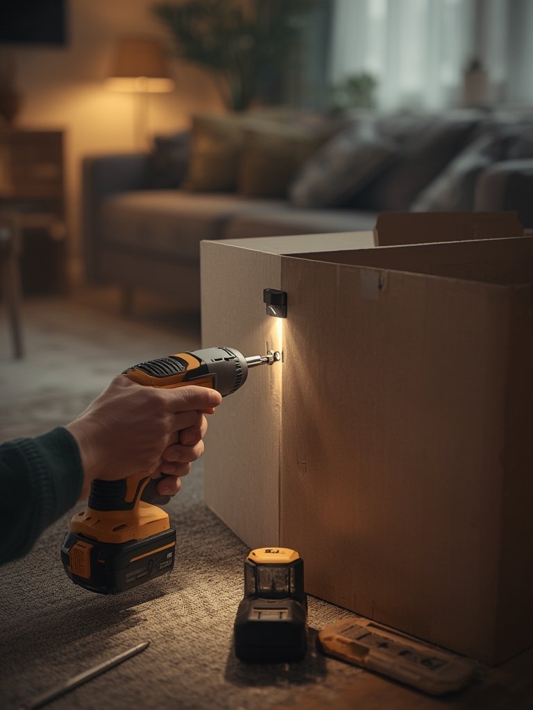 cordless screwdriver in action