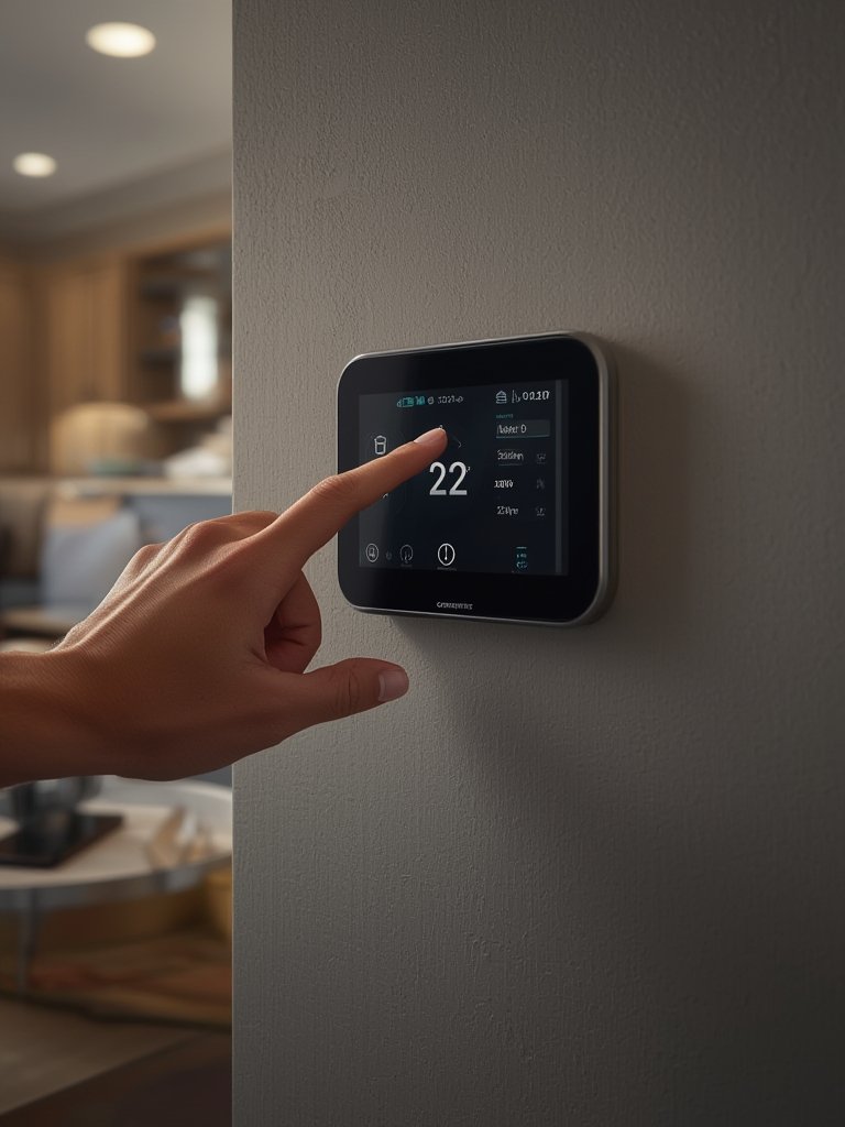 smart thermostat in action